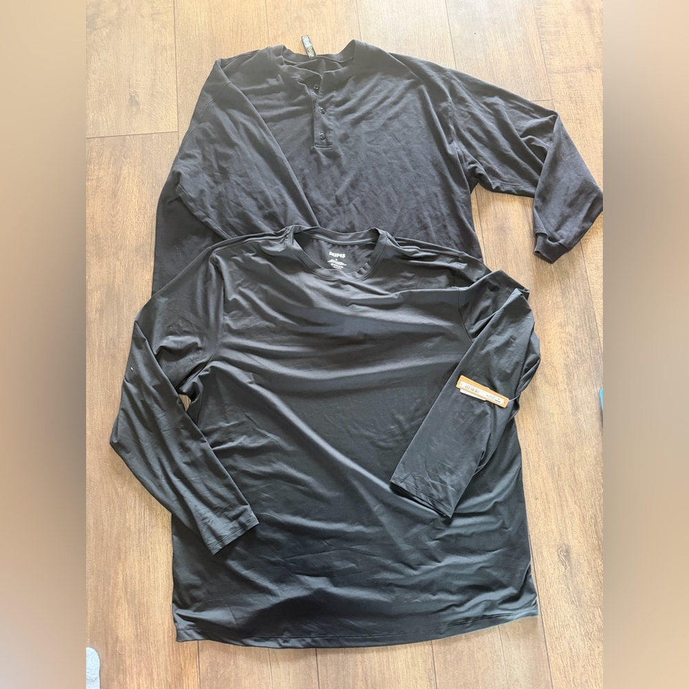 SKIMS  Men's Charcoal Long Sleeve Tees lot of 2 size XL